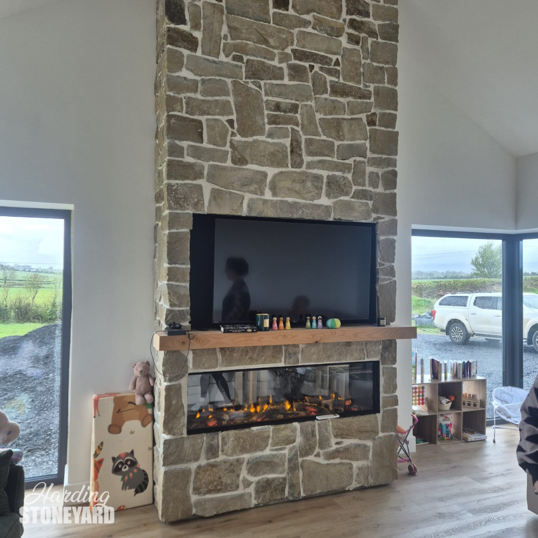 Cream Sandstone Cladding Chimney Breast