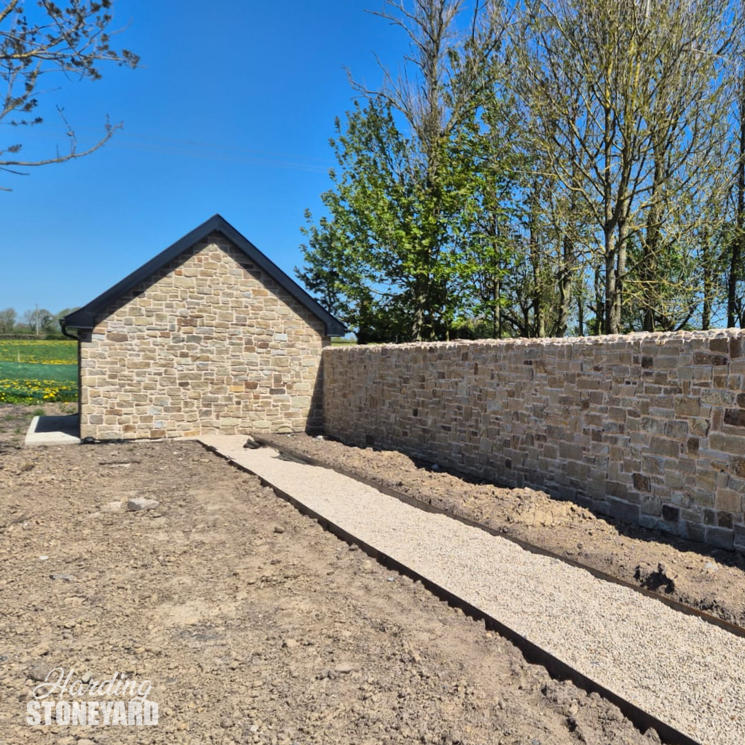 Cream Sandstone Cladding Garden Wall