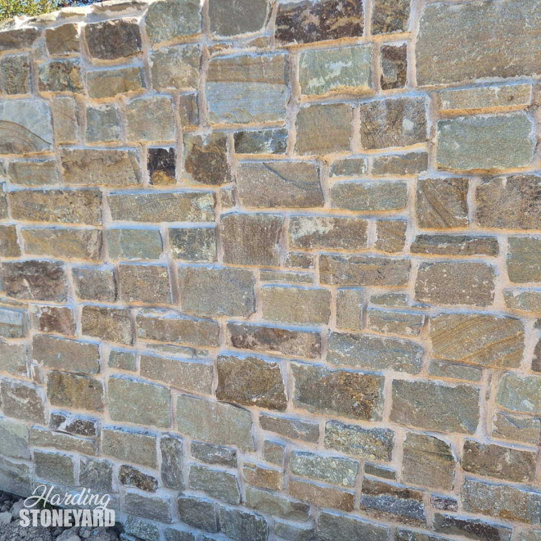 Cream Sandstone Cladding House Wall Close up