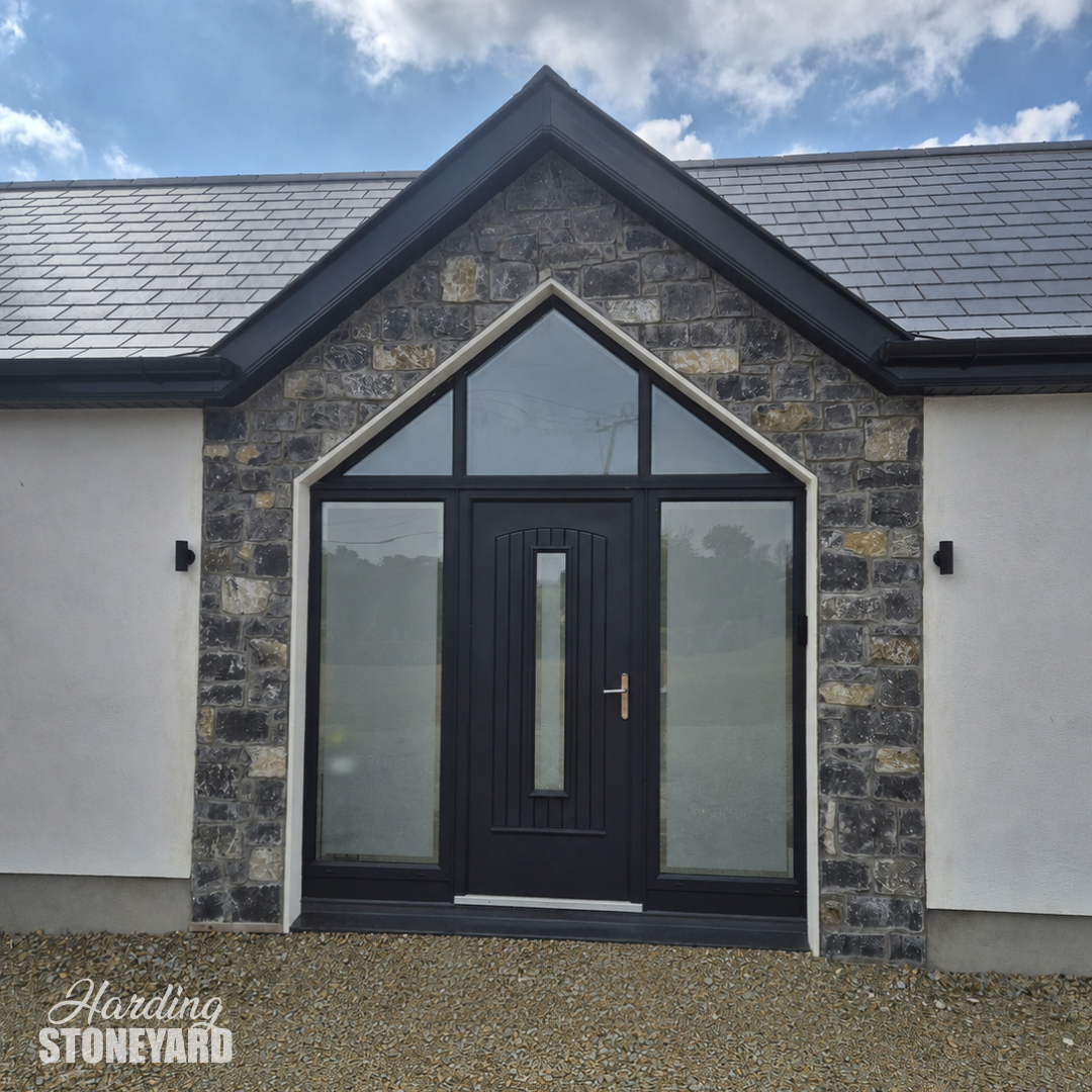 White Limestone Cladding House Entrance
