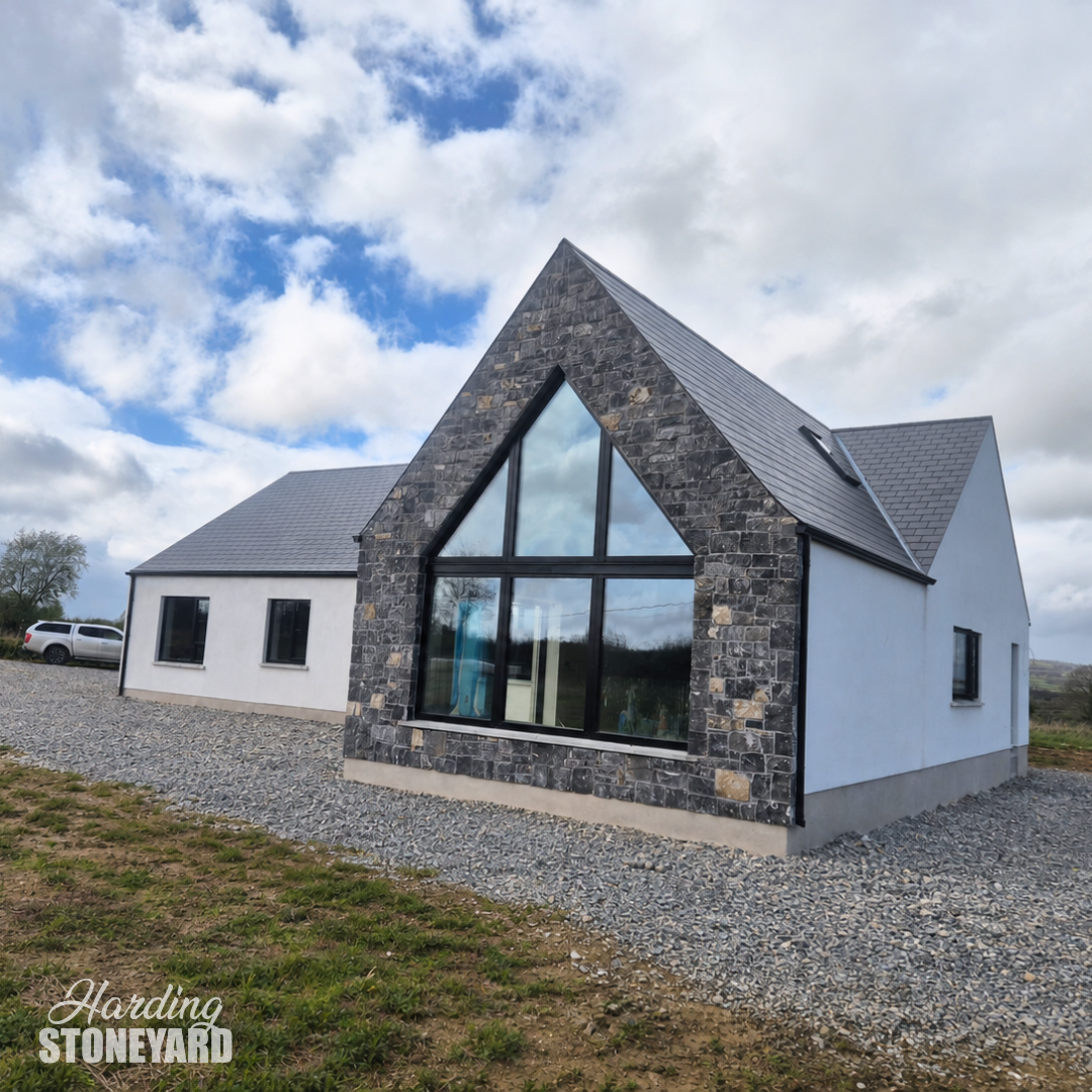 White Limestone Cladding House New Build