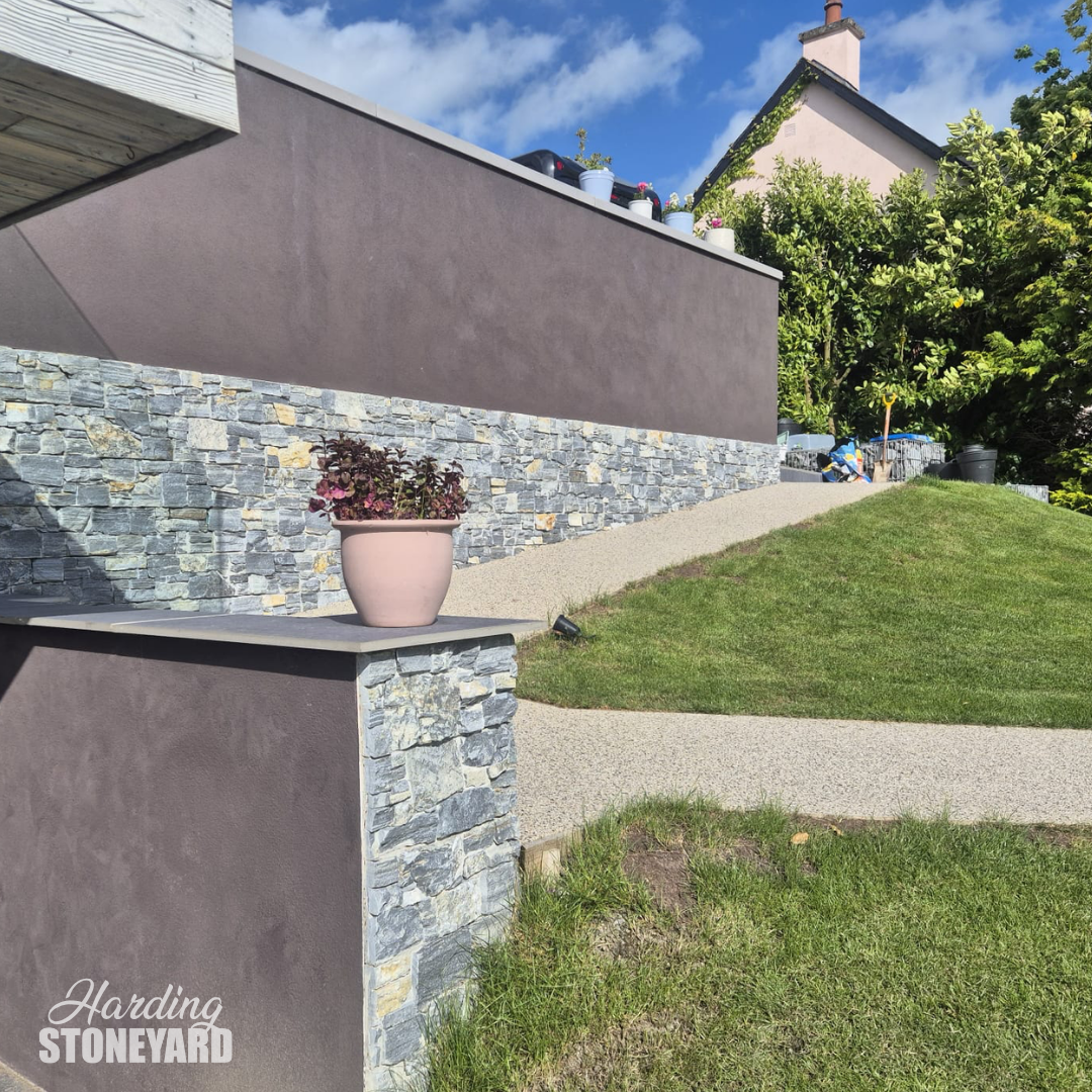 Blue Diamond Thin stone garden wall