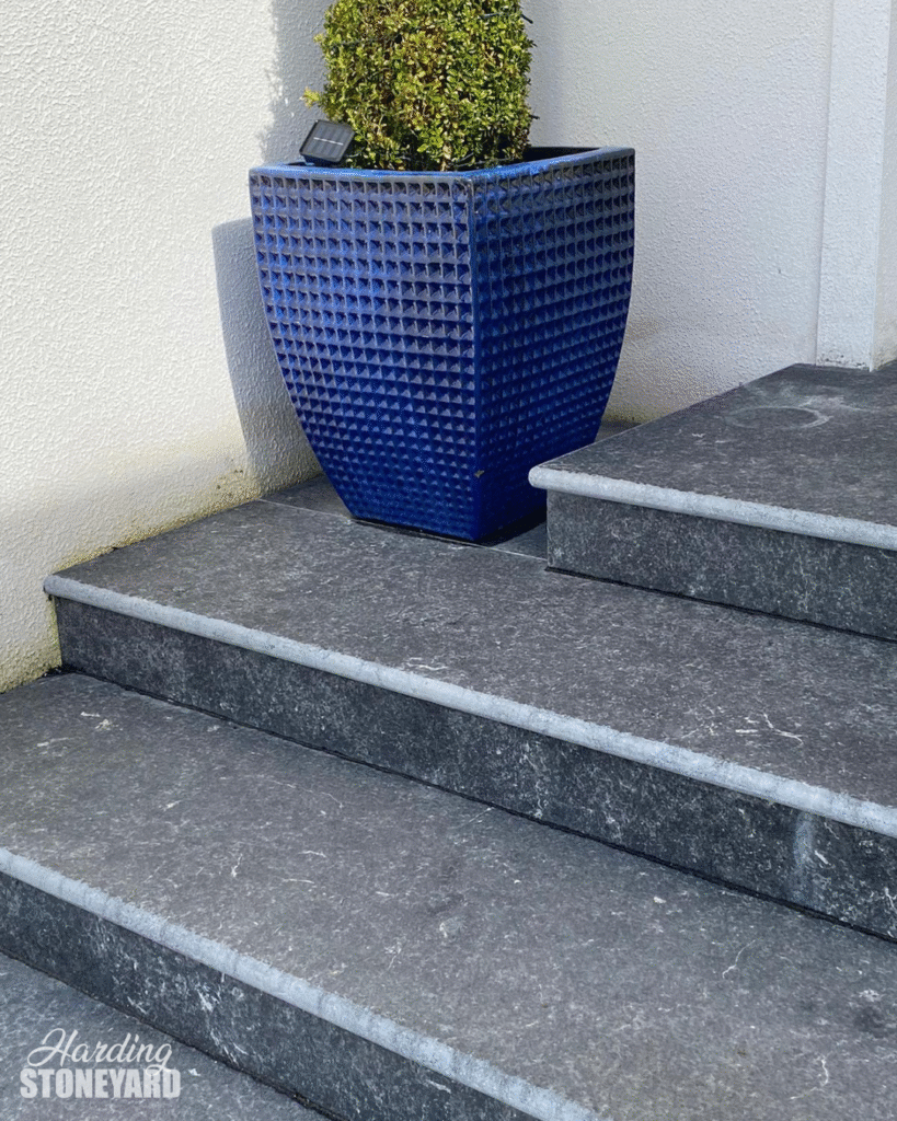 Flamed Steps with Sanded Bullnosed Edge